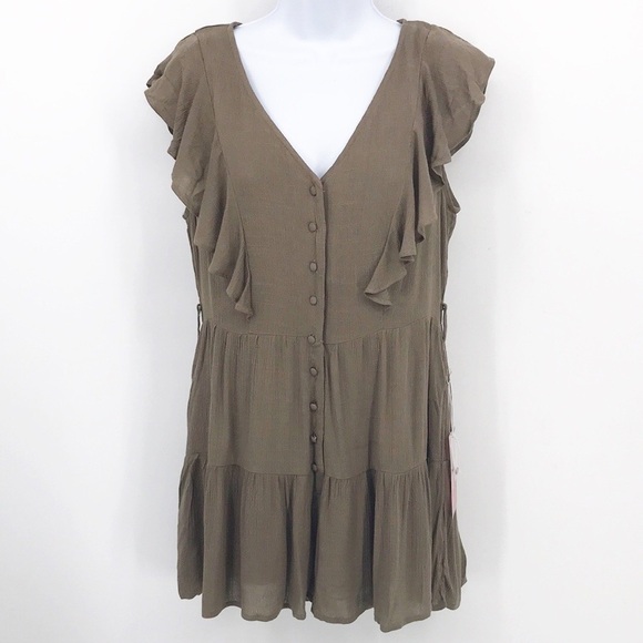 Fashion on Earth Button Down Romper NWT Size M - Picture 1 of 11